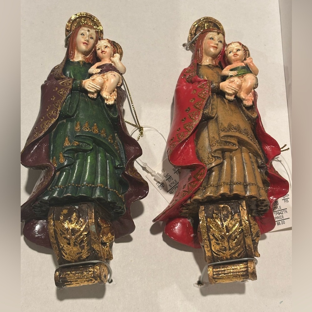 Two beautiful Christmas ornaments 6 inches tall